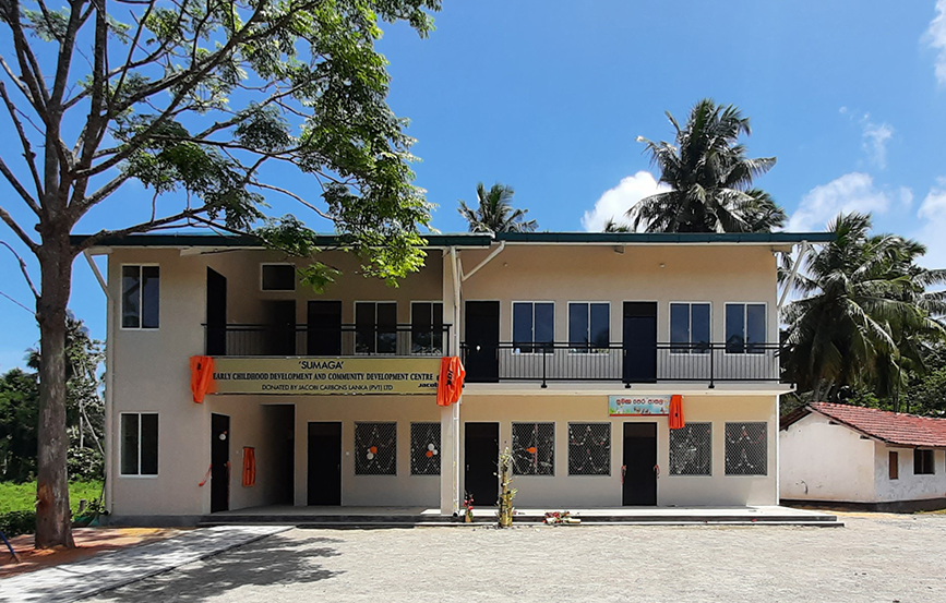 IMAS Learning Center building with palm trees